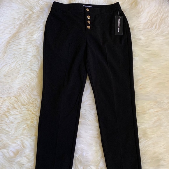 Karl Lagerfeld Black Trouser Dress Pants Size 4 - Picture 2 of 10